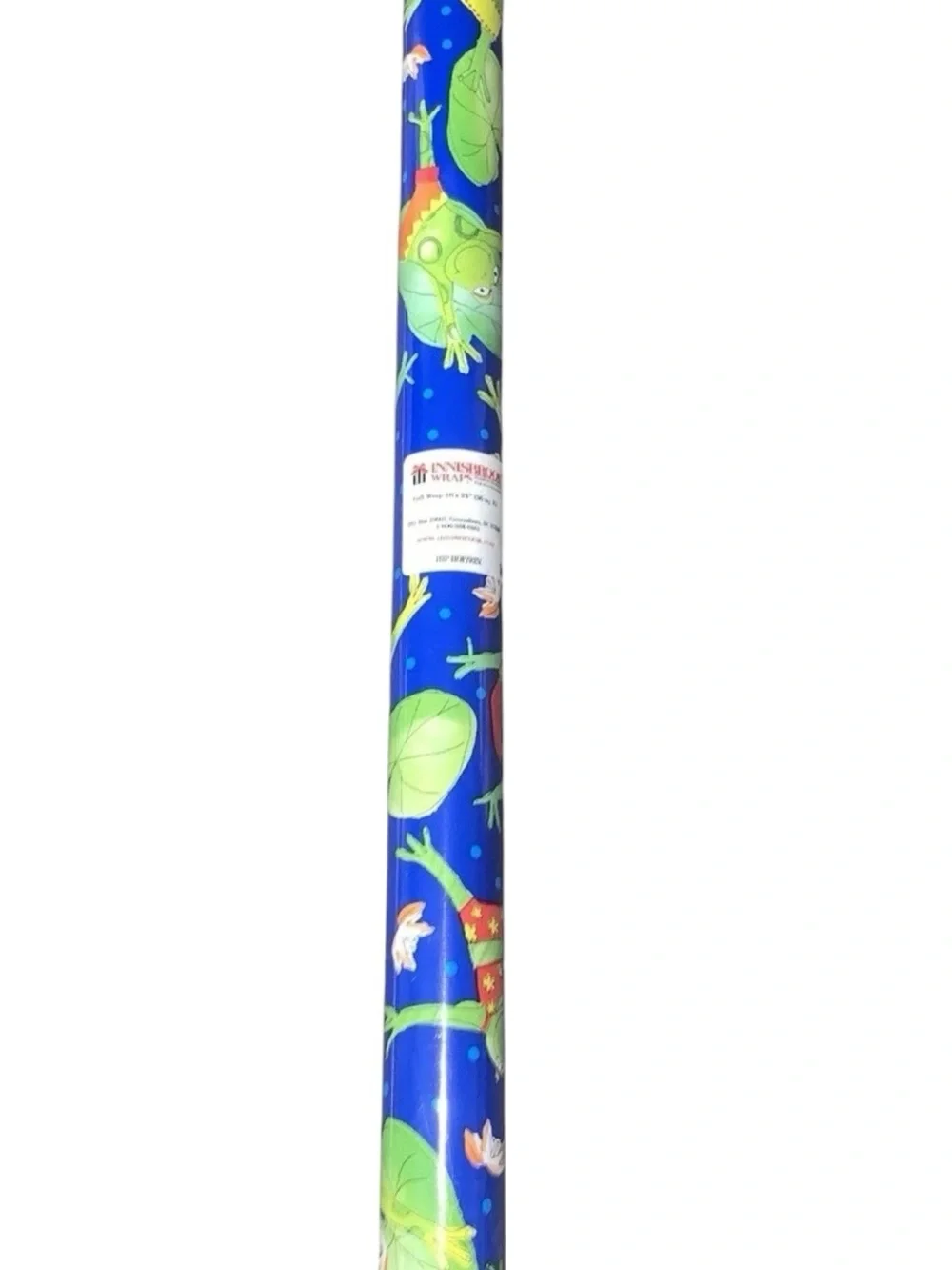 Innisbrook Wraps Hip Hop Frog Reversible Gift Wrap 36 Sq Ft Blue/Grn Retired NWT